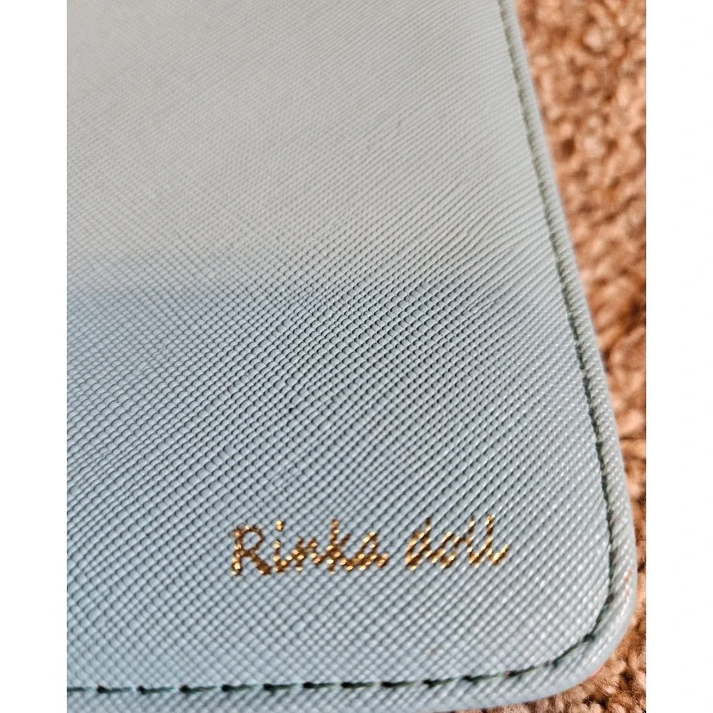 Rivka Girl‎ Blue & Pink Wallet Clutch Snap Closure Organizer w/ Zip Coin + Heart